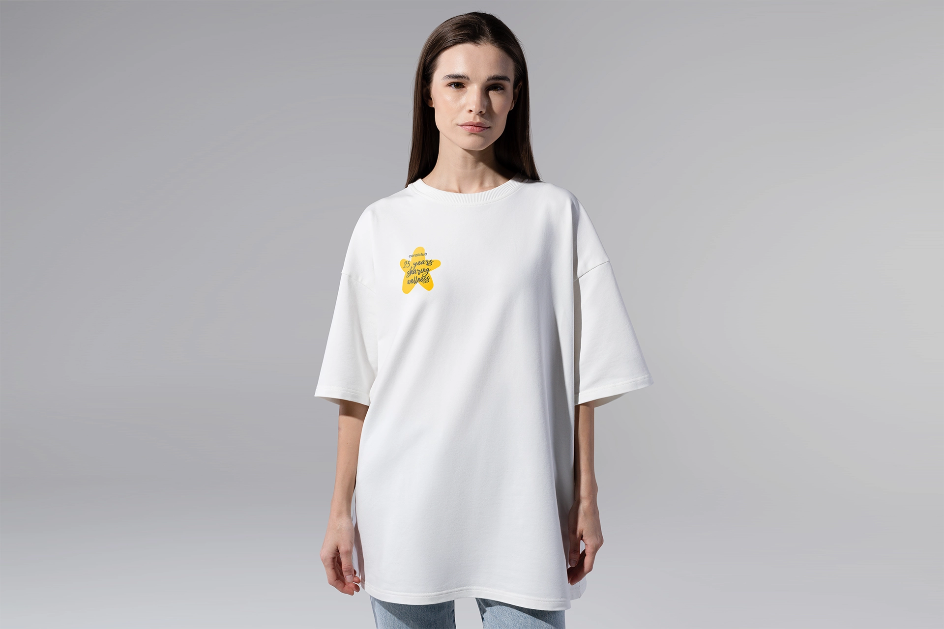 Oversized T-shirt, krémszínű