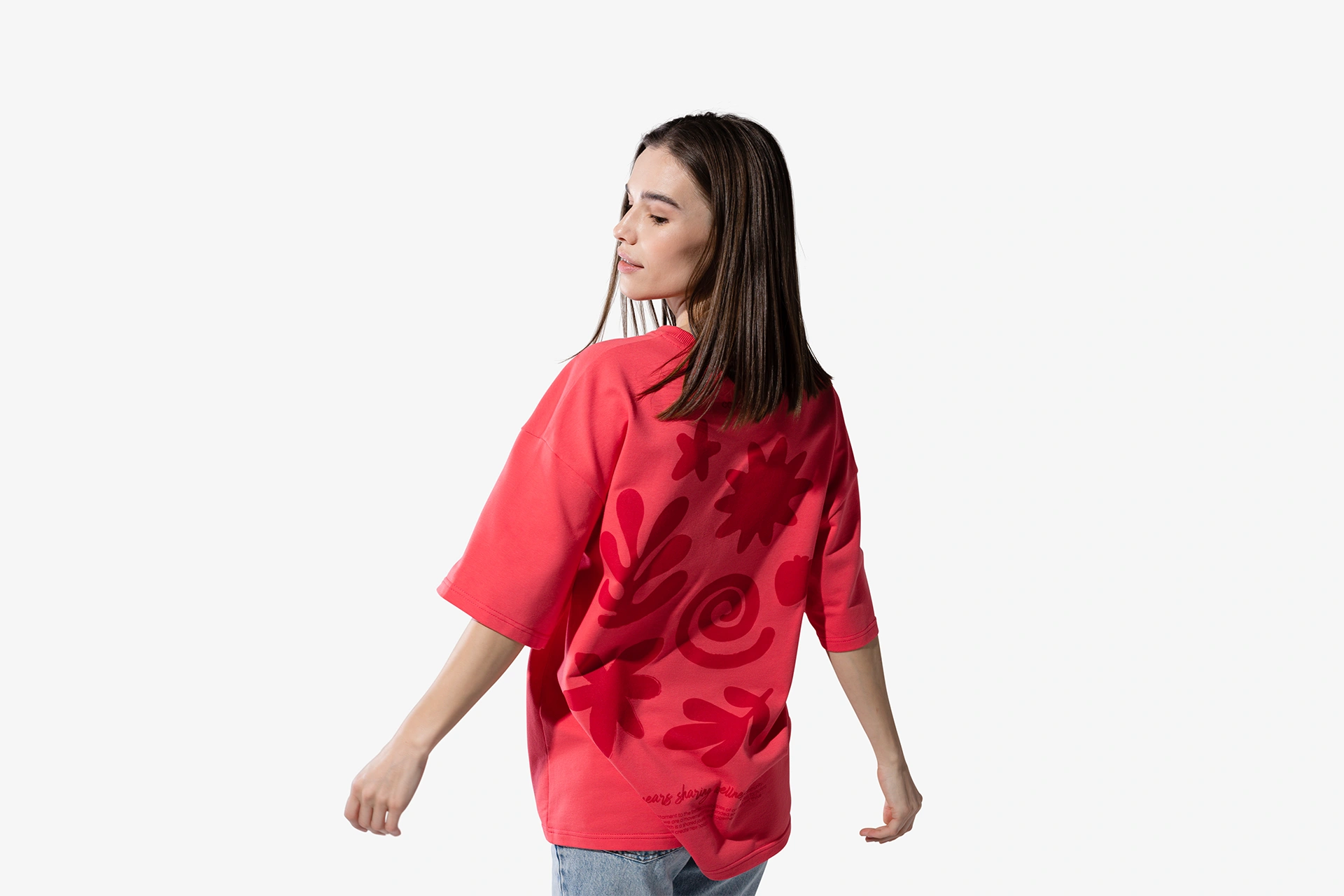 Oversize T-shirt, korallpiros