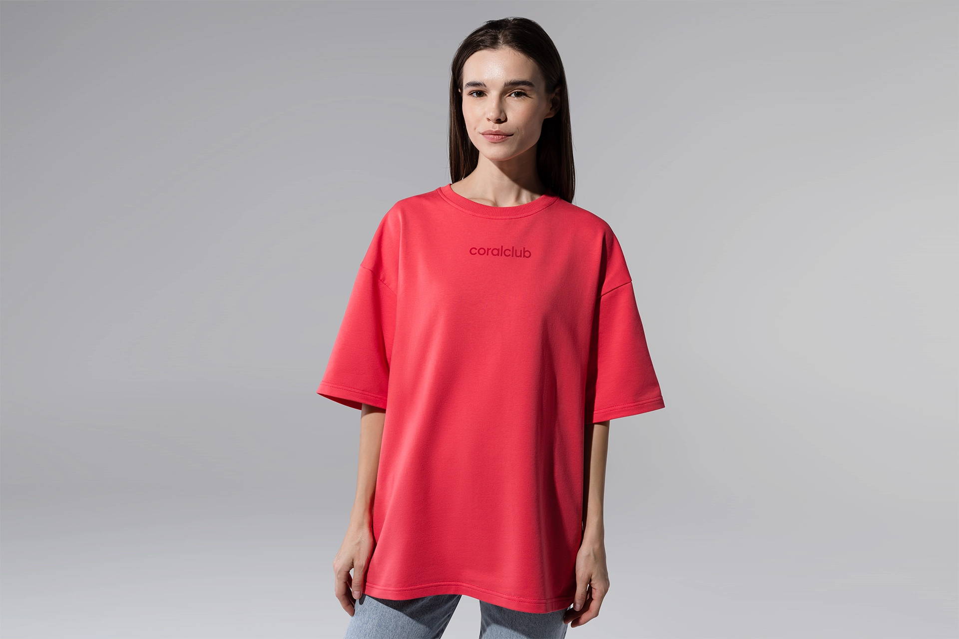 Oversize T-shirt, korallpiros