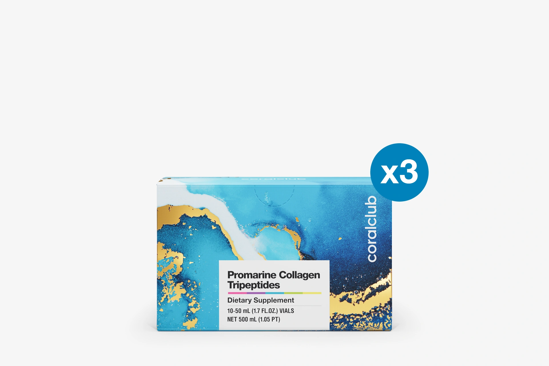 Promarine Collagen Tripeptides hidrolizált hal kollagén tripeptidek, C-vitaminnal és B6-, B12-vitaminnal és biotinnal folyékony étrend-kiegészítő cukorral és édesítőszerrel 500ml